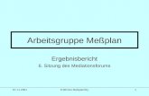 07.11.20016.MF/AG Meßplan/Ry1 Arbeitsgruppe Meßplan Ergebnisbericht 6. Sitzung des Mediationsforums.