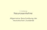3. Vorlesung: Neurosenlehre Allgemeine Beschreibung der neurotischen Zustände.