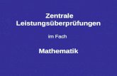 Zentrale Leistungsüberprüfungen im Fach Mathematik.