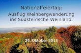 Nationalfeiertag: Ausflug Weinbergwanderung ins Südsteirische Weinland. 26. Oktober 2013.