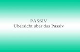 PASSIV Übersicht über das Passiv Im Deutschen gibt es zwei Genera: Aktiv und Passiv Jemand macht etwas; hat gemacht; wird machen-Aktiv Wird gemacht;ist.