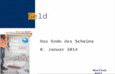 Manfred Wahl Geld Das Ende des Scheins 8. Januar 2014.