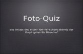 Foto-Quiz aus Anlass des ersten Gemeinschaftsabends der Kolpingsfamilie Hövelhof.