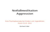 Notfallmedikation Aggression Kurs Psychopharmaka bei Kindern und Jugendlichen Zürich 21.01. 2011 Gerhard Libal.