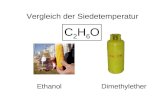 C2H6OC2H6O Vergleich der Siedetemperatur EthanolDimethylether.