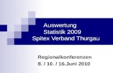 Auswertung Statistik 2009 Spitex Verband Thurgau Regionalkonferenzen 8. / 10. / 16.Juni 2010.