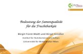 Ausschuss für Genetik, Salzburg, 16. März 2006 Fürst-Waltl und Gredler Bedeutung der Samenqualität für die Fruchtbarkeit Birgit Fürst-Waltl und Birgit.