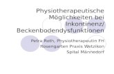 Physiotherapeutische Möglichkeiten bei Inkontinenz/ Beckenbodendysfunktionen Petra Roth, Physiotherapeutin FH Rosengarten Praxis Wetzikon Spital Männedorf.