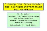 Planung von Experimenten zur Sicherheitsforschung bei Gehölzen W. E. Weber Institut für Pflanzenzüchtung und Pflanzenschutz Martin-Luther-Universität Halle-