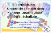 © KomZen Mathematik Grundschule / B. Haase, W. Reichert Fortbildung: Unterrichten nach dem Konzept mathe 2000 im 1. Schuljahr Kompetenzzentrum Mathematik.