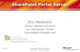 SharePoint Portal Server STC 02. – 03. Juni 2004 1 / 20 SharePoint Portal Server Eric Hellmich Senior Student Partner Uni Duisburg – Essen i-eriche@microsoft.com.