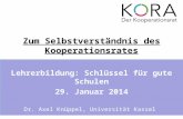 Zum Selbstverständnis des Kooperationsrates Lehrerbildung: Schlüssel für gute Schulen 29. Januar 2014 Dr. Axel Knüppel, Universität Kassel.