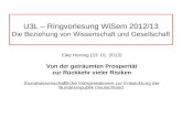 U3L – Ringvorlesung WiSem 2012/13 Die Beziehung von Wissenschaft und Gesellschaft Eike Hennig (23. 01. 2013) Von der geträumten Prosperität zur Rückkehr.