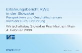 VSE a.s. 21.05.2014Strana 1 Erfahrungsbericht RWE in der Slowakei Perspektiven und Geschäftschancen nach der Euro-Einführung Wirtschaftstag Slowakei Frankfurt.