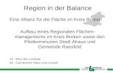 Region in der Balance Eine Allianz für die Fläche im Kreis Borken Aufbau eines Regionalen Flächen- managements im Kreis Borken sowie den Pilotkommunen.