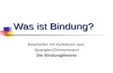 Was ist Bindung? Bearbeitet mit Aufsätzen aus: Spangler/Zimmermann Die Bindungtheorie.