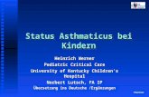 ©hwerner Status Asthmaticus bei Kindern Heinrich Werner Pediatric Critical Care University of Kentucky Childrens Hospital Norbert Lutsch, FA IP Übersetzung.