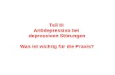 Teil III Antidepressiva bei depressiven Störungen Was ist wichtig für die Praxis?