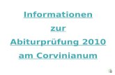Informationen zur Abiturprüfung 2010 am Corvinianum.