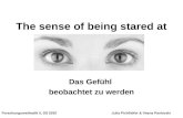 The sense of being stared at Das Gefühl beobachtet zu werden Forschungsmethodik II, SS 2010 Julia Pichlhöfer & Vesna Pavlovski.