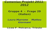 Comenius Projekt 2011-2012 Gruppe 4 - Frage 20 (Italien) Laura Marrone Matteo Giormani Liceo F. Petrarca, Trieste.