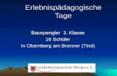 1 Erlebnispädagogische Tage Bauspengler 3. Klasse 16 Schüler In Obernberg am Brenner (Tirol)