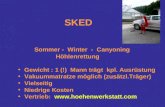 SKED Sommer - Winter - Canyoning Höhlenrettung Gewicht : 1 (!) Mann trägt kpl. Ausrüstung Vakuummatratze möglich (zusätzl.Träger) Vielseitig Niedrige Kosten.