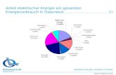 Saubere Energie, Saubere Umwelt Anteil elektrischer Energie am gesamten Energieverbrauch in Österreich Quelle: Statistik Austria 3.1.