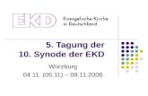 5. Tagung der 10. Synode der EKD Würzburg 04.11. (05.11) – 09.11.2006.