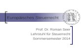 Europäisches Steuerrecht Prof. Dr. Roman Seer Lehrstuhl für Steuerrecht Sommersemester 2014.