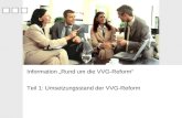 Teil 1: Umsetzungsstand der VVG-Reform Information Rund um die VVG-Reform