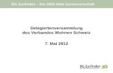 Delegiertenversammlung des Verbandes Wohnen Schweiz 7. Mai 2012 BG Zurlinden – Die 2000-Watt Genossenschaft.