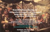 1 Konfliktforschung II: Herausforderungen und Lösungen gegenwärtiger Konflikte 1. Woche: Einführung Prof. Dr. Lars-Erik Cederman Eidgenössische Technische.