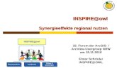 INSPIRE@owl Synergieeffekte regional nutzen 32. Forum der ArcGIS- / ArcView-Usergroup NRW am 19.11.2010 Elmar Schröder INSPIRE@OWL.