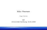 BSc-Themen Inga Hense IHF Universit¤t Hamburg, 15.01.2009