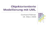 Objektorientierte Modellierung mit UML Gerhard Röhner 18. März 2006.