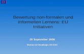 Bewertung non-formalen und informellen Lernens: EU Initiativen 29 September 2006 Martina N­ Cheallaigh, DG EAC