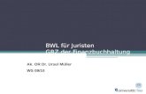 BWL für Juristen GRZ der Finanzbuchhaltung Ak. OR Dr. Ursel Müller WS 09/10.