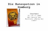 Die Bunaspatzen in Hamburg Chorfahrt 25./26.11.2006 Mit Besuch des Musicals „König der Löwen“
