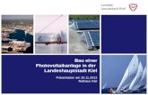 Bau einer Photovoltaikanlage in der Landeshauptstadt Kiel Präsentation am 20.11.2013 Rathaus Kiel.
