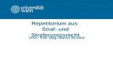 Repetitorium aus Straf- und Strafprozessrecht Univ.- Ass. Mag. Martin Stricker.