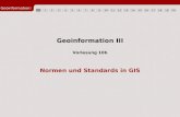123456789101112131415161718 Geoinformation3 1920 Geoinformation III Normen und Standards in GIS Vorlesung 10b.