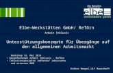 Elbe-Werkstätten GmbH/ ReTörn Arbeit Inklusiv Unterstützungskonzepte für Übergänge auf den allgemeinen Arbeitsmarkt Workshop 13. Mai 2014 Gesamtkonzept.