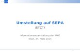 Vortragstitel/Projekt 1 Umstellung auf SEPA JETZT! Informationsveranstaltung der WKÖ Wien, 24. März 2014.