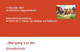 4. November 2014 Schulzentrum Langensteinbach Informationsveranstaltung für Eltern der 4. Klassen aus Karlsbad und Waldbronn „Übergang von der Grundschule.