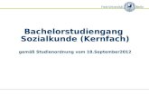 Bachelorstudiengang Sozialkunde (Kernfach) gemäß Studienordnung vom 18.September2012