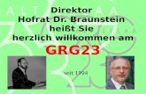 Direktor Hofrat Dr. Braunstein heißt Sie GRG23 herzlich willkommen am GRG23 seit 1994.