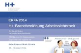 Dr. Harald Gruber Fachstelle Branchenlösung 15. Oktober 2014 Schulthess Klinik Zürich AEH Zentrum für Arbeitsmedizin, Ergonomie und Hygiene AG ERFA 2014.
