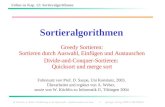 Folien zu Kap. 12: Sortieralgorithmen W. Küchlin, A. Weber: Einführung in die Informatik – objektorientiert mit Java -1- Springer-Verlag, ISBN 3-540-20958-1.