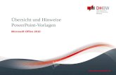 Www.dhbw-mosbach.de Übersicht und Hinweise PowerPoint-Vorlagen Microsoft Office 2010.